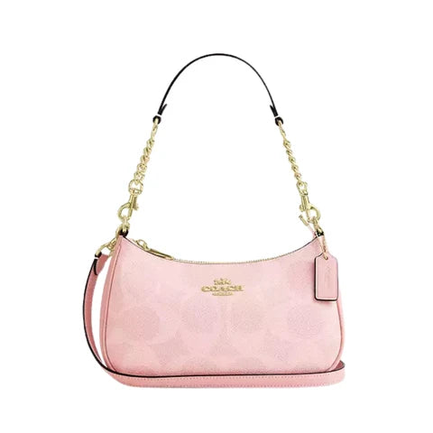 Coach Teri Shoulder Bag Pink Smooth Leather - CAL51