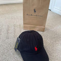 New Polo Ralph Lauren Baseball Cap - Black with Red Logo