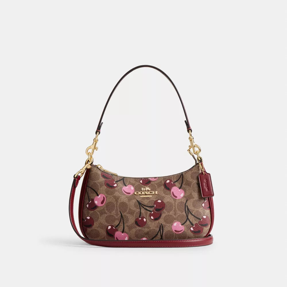 Teri Schultertasche Aus Signature Canvas Mit Kirschprint