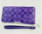 COACH,Zip-around Long wallet with Strap, C4452,Signature, Purple, New with Tag.