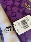 COACH,Zip-around Long wallet with Strap, C4452,Signature, Purple, New with Tag.
