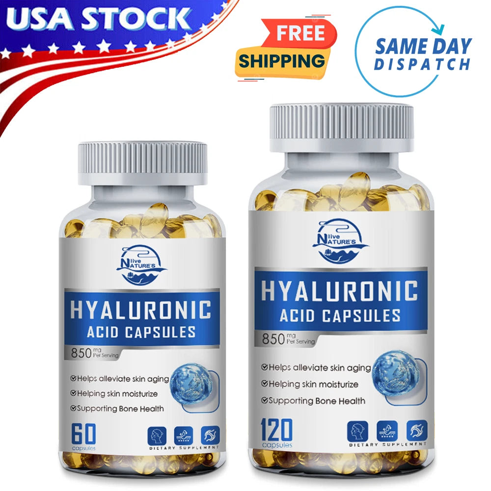 Hyaluronic Acid Anti Aging Hydrating Capsules Wrinkles Fine Lines Joint Health