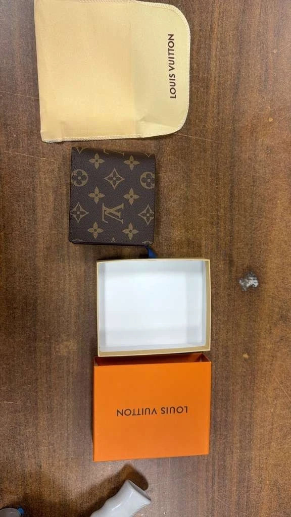 Louis Vuitton Brown Logo Bifold Men's Wallet Folding- Free Shipping
