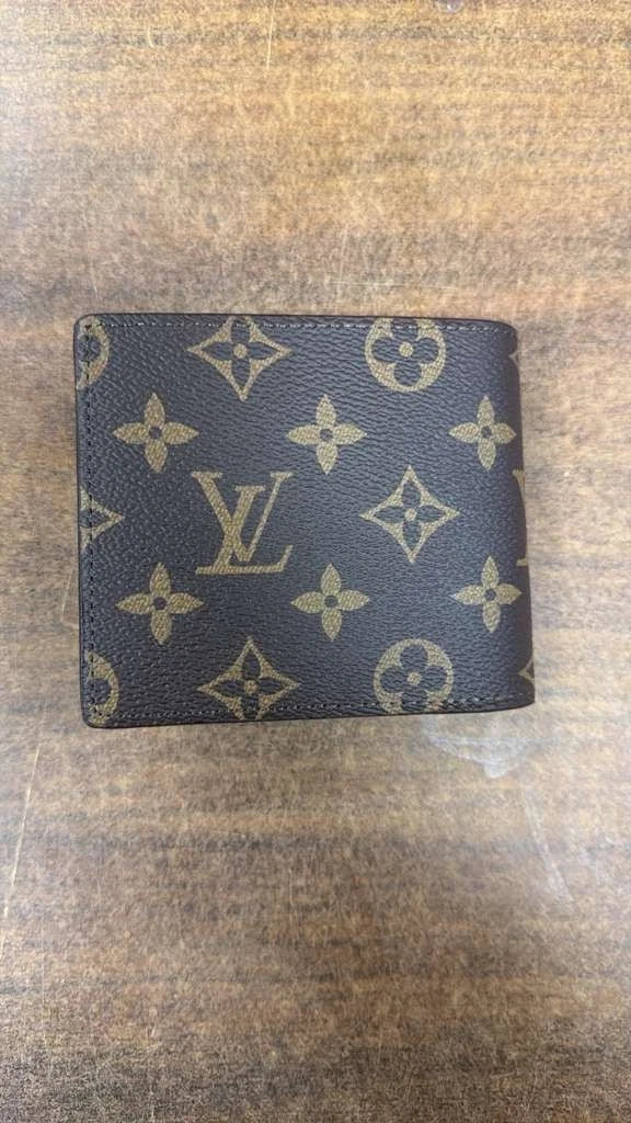 Louis Vuitton Brown Logo Bifold Men's Wallet Folding- Free Shipping