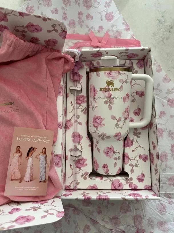 Stanley x Love Shack Fancy Ribbon Rosa 40oz Quencher BRAND NEW AUTHENTIC