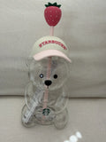 Starbucks Pink Barista Drink Strawberry Bear Cup Glass 2026 100% Authentic