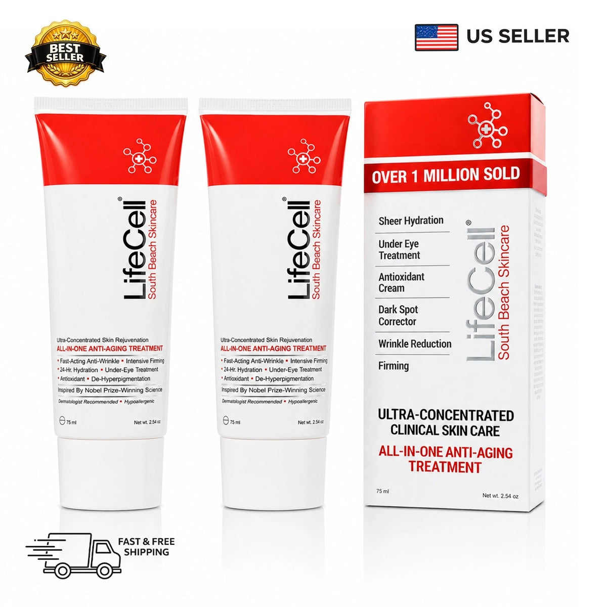 LifeCell South Beach Skincare All In One Anti-Aging Treatment