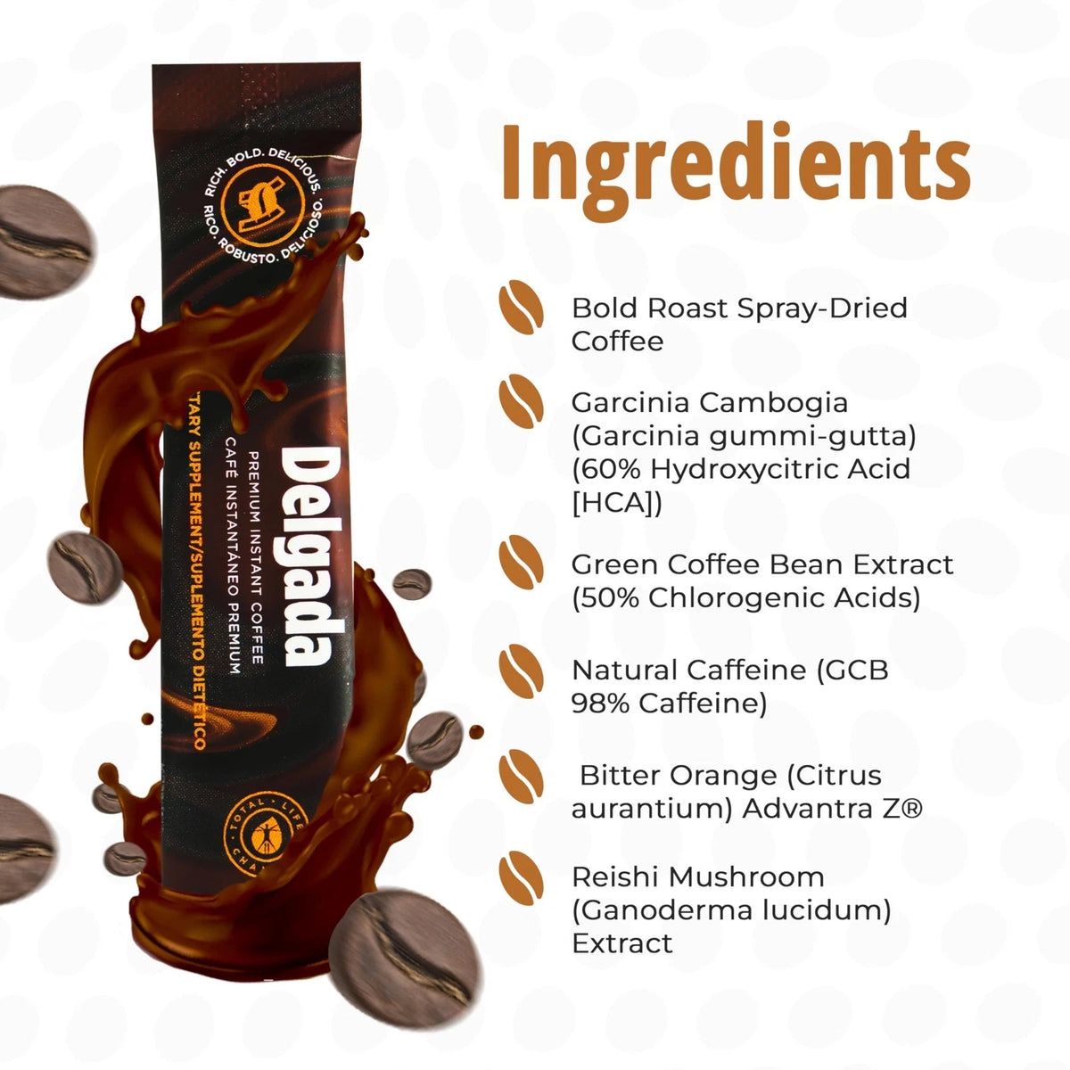 Coffee Delgada Premium Instant Coffee Ganoderma lucidum mushroom/View Sold History