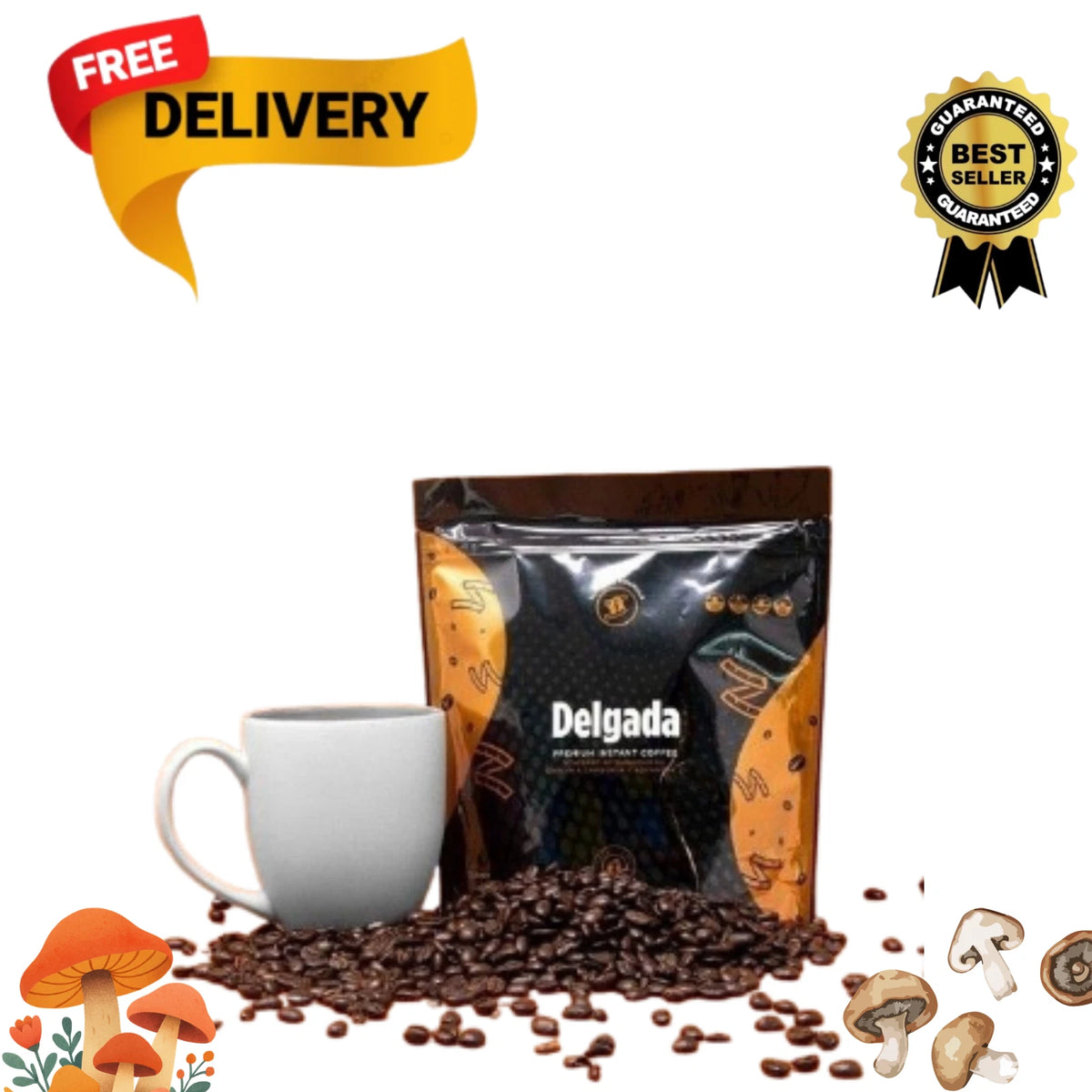 Coffee Delgada Premium Instant Coffee Ganoderma lucidum mushroom/View Sold History