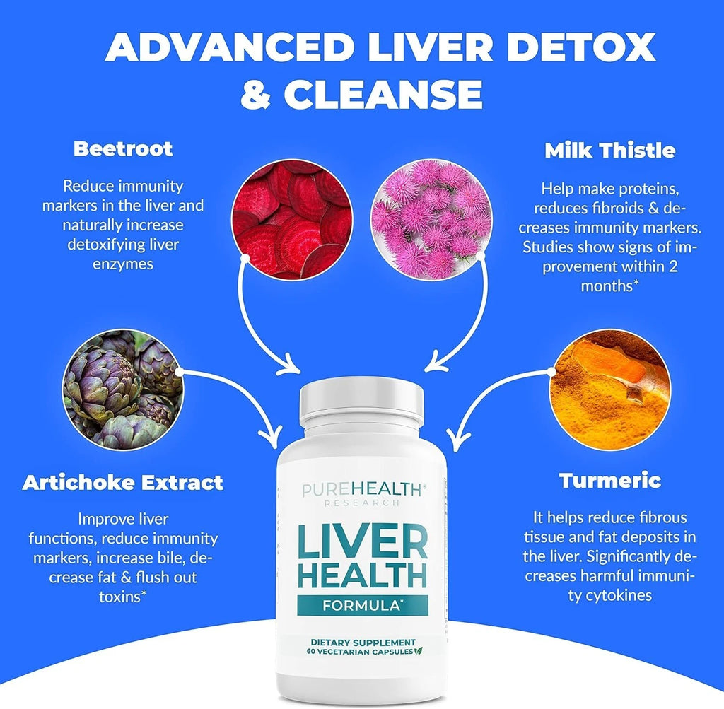 PUREHEALTH RESEARCH Liver Health – Liver Cleanse Detox & Repair with Artichoke